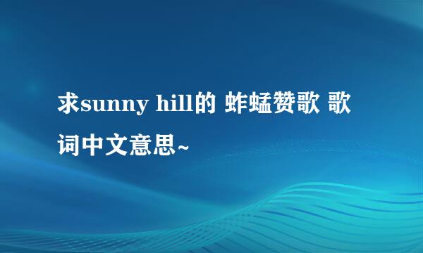 求sunny hill的 蚱蜢赞歌 歌词中文意思~