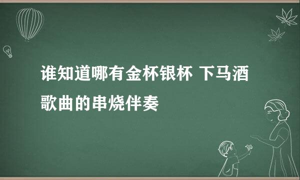 谁知道哪有金杯银杯 下马酒歌曲的串烧伴奏