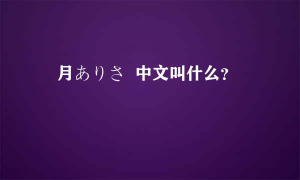 観月ありさ  中文叫什么？