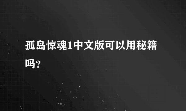 孤岛惊魂1中文版可以用秘籍吗？