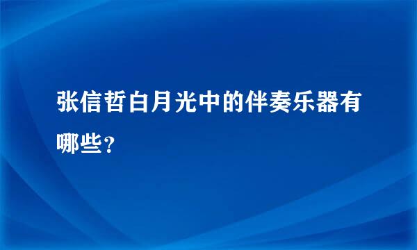 张信哲白月光中的伴奏乐器有哪些？