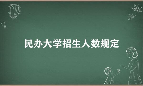 民办大学招生人数规定