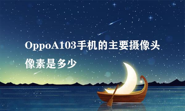 OppoA103手机的主要摄像头像素是多少