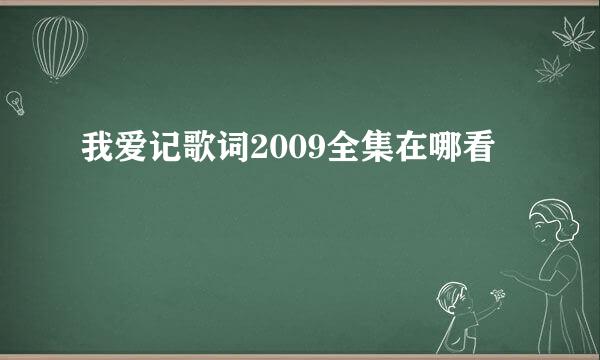 我爱记歌词2009全集在哪看