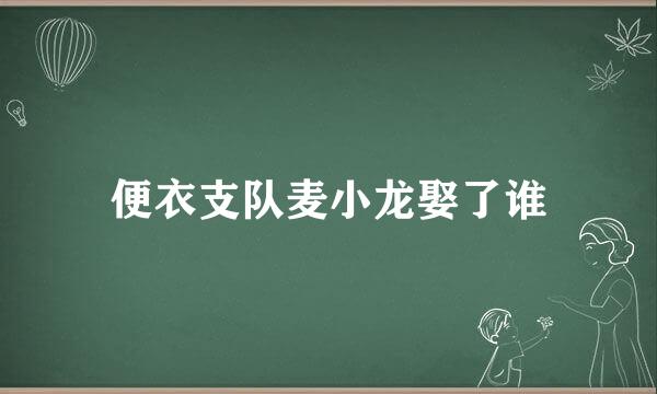 便衣支队麦小龙娶了谁