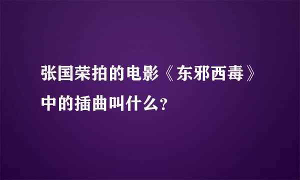 张国荣拍的电影《东邪西毒》中的插曲叫什么？