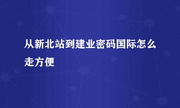 从新北站到建业密码国际怎么走方便