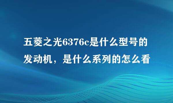 五菱之光6376c是什么型号的发动机，是什么系列的怎么看