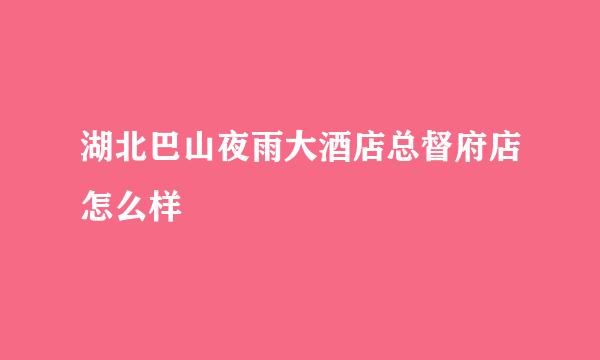 湖北巴山夜雨大酒店总督府店怎么样