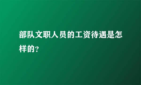 部队文职人员的工资待遇是怎样的？