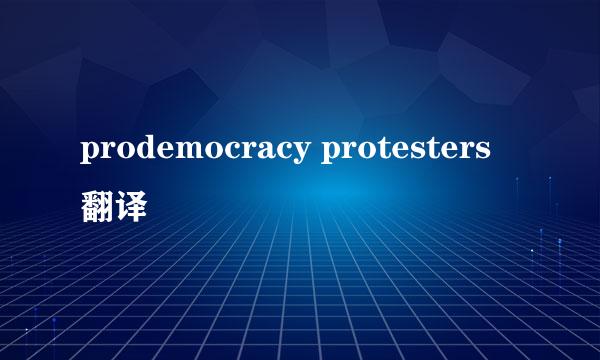 prodemocracy protesters 翻译