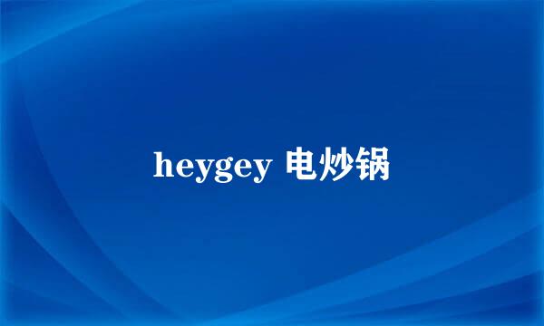 heygey 电炒锅