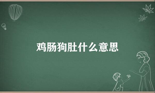 鸡肠狗肚什么意思