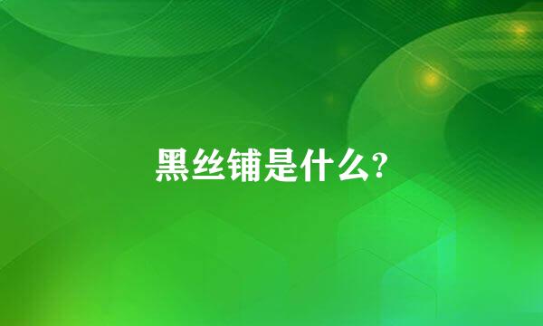 黑丝铺是什么?