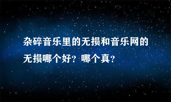 杂碎音乐里的无损和音乐网的无损哪个好？哪个真？