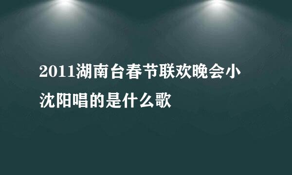 2011湖南台春节联欢晚会小沈阳唱的是什么歌