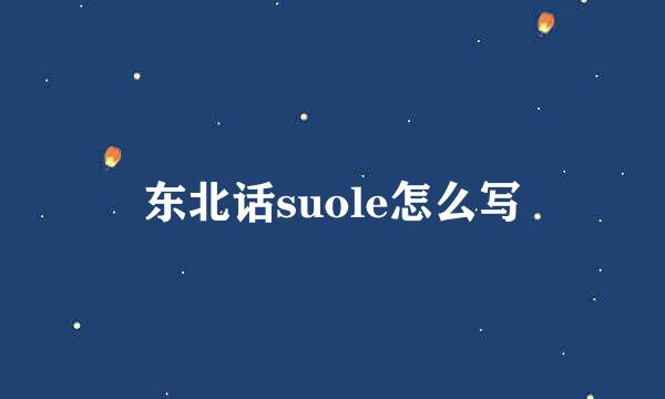 东北话suole怎么写