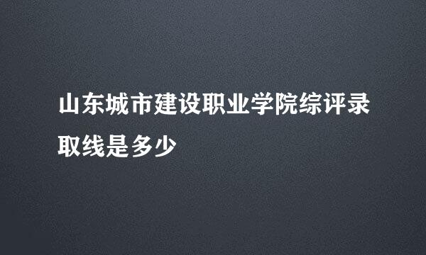 山东城市建设职业学院综评录取线是多少