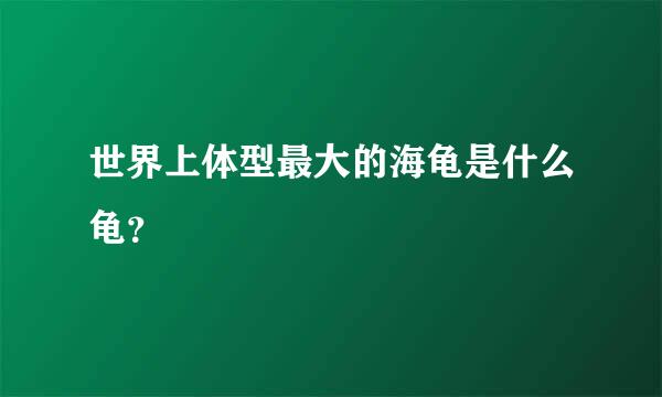 世界上体型最大的海龟是什么龟？