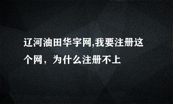 辽河油田华宇网,我要注册这个网，为什么注册不上