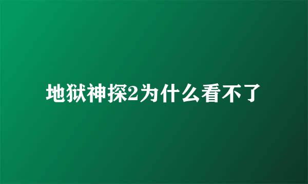 地狱神探2为什么看不了