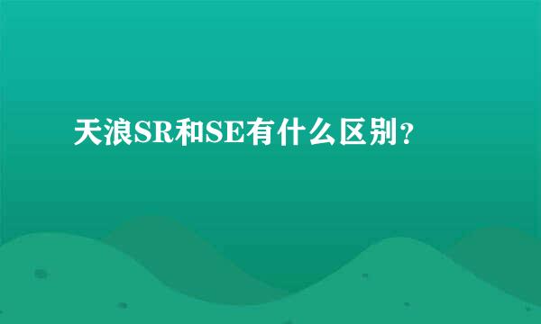 天浪SR和SE有什么区别？