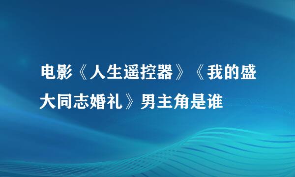 电影《人生遥控器》《我的盛大同志婚礼》男主角是谁