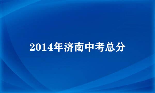 2014年济南中考总分