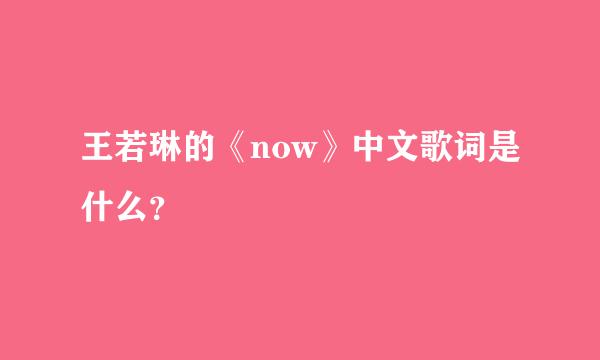 王若琳的《now》中文歌词是什么？