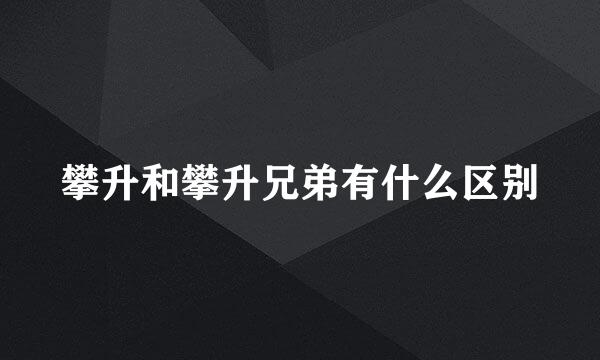 攀升和攀升兄弟有什么区别