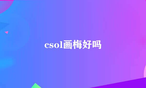 csol画梅好吗