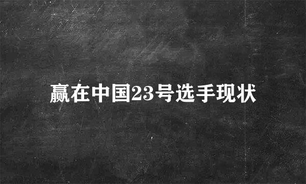 赢在中国23号选手现状