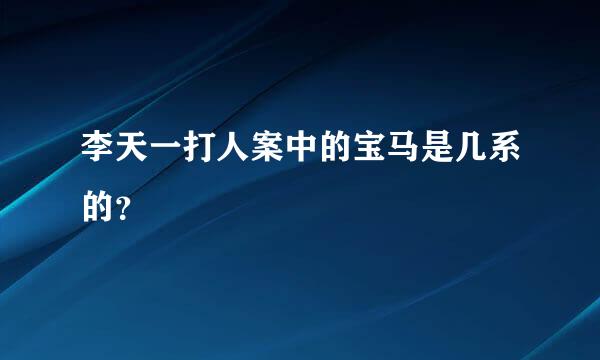 李天一打人案中的宝马是几系的？