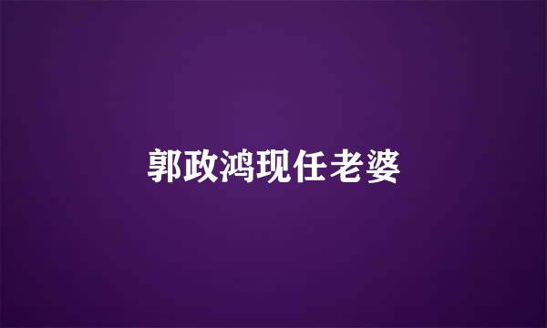 郭政鸿现任老婆