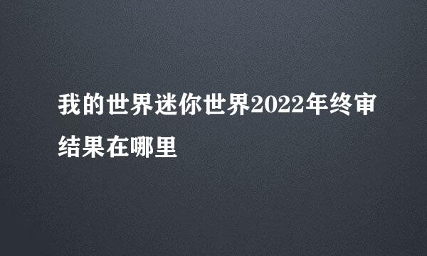 我的世界迷你世界2022年终审结果在哪里