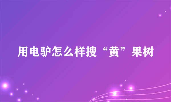 用电驴怎么样搜“黄”果树