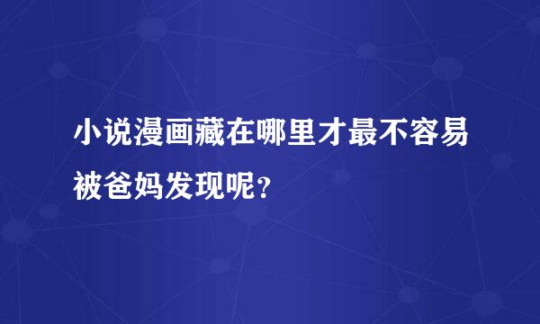 小说漫画藏在哪里才最不容易被爸妈发现呢？