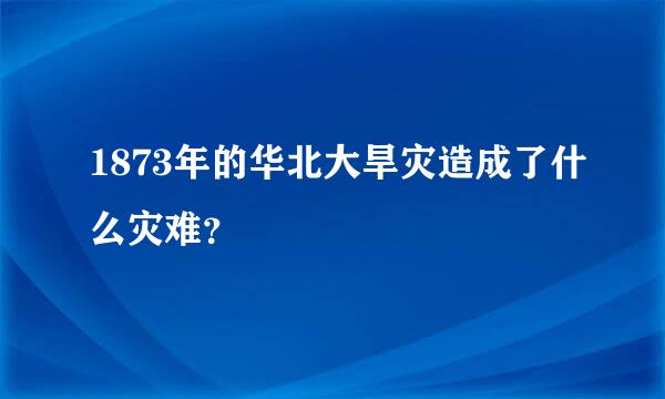 1873年的华北大旱灾造成了什么灾难？