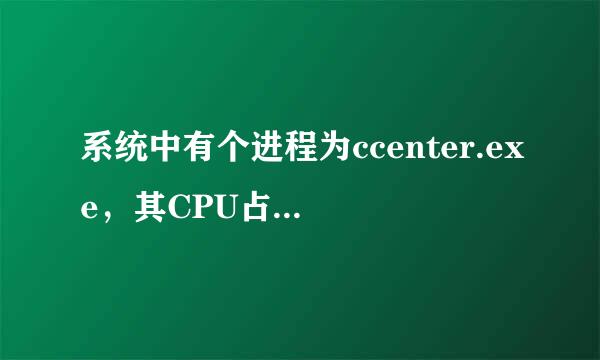 系统中有个进程为ccenter.exe，其CPU占用率长期在70--90多，而且强制关闭也不可以，不知这是什么东东？