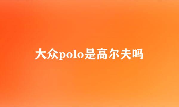 大众polo是高尔夫吗