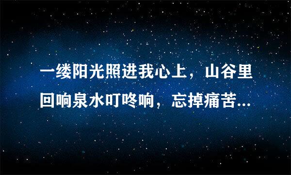 一缕阳光照进我心上，山谷里回响泉水叮咚响，忘掉痛苦烦恼与悲伤是什么歌？