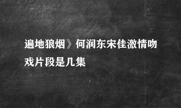 遍地狼烟》何润东宋佳激情吻戏片段是几集