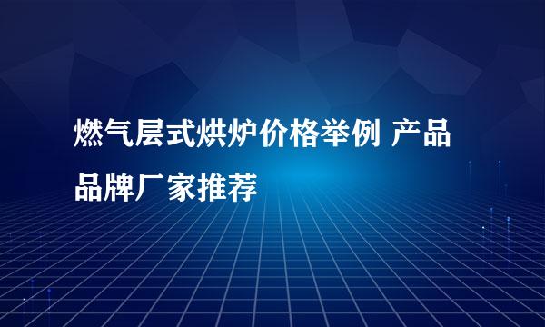 燃气层式烘炉价格举例 产品品牌厂家推荐