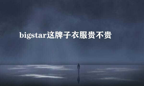 bigstar这牌子衣服贵不贵