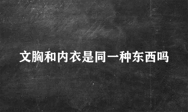 文胸和内衣是同一种东西吗