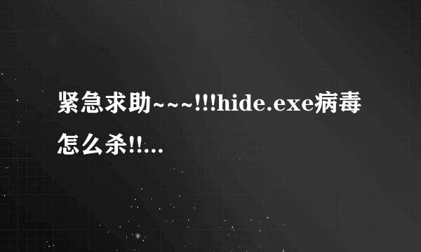 紧急求助~~~!!!hide.exe病毒怎么杀!!!~~~!!!急~~!急~~~~!急~~~!