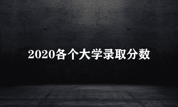 2020各个大学录取分数