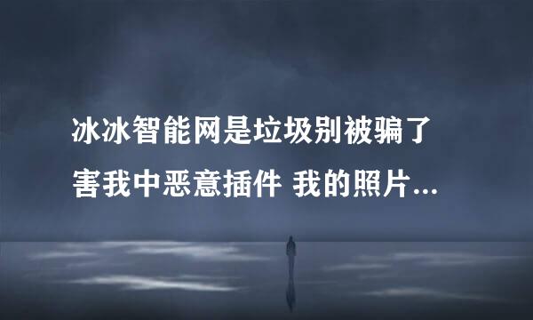 冰冰智能网是垃圾别被骗了 害我中恶意插件 我的照片全没了 我的回忆啊 多么重要的 杀无赦