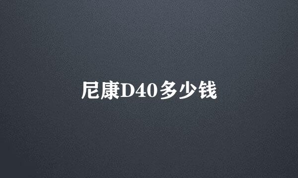 尼康D40多少钱