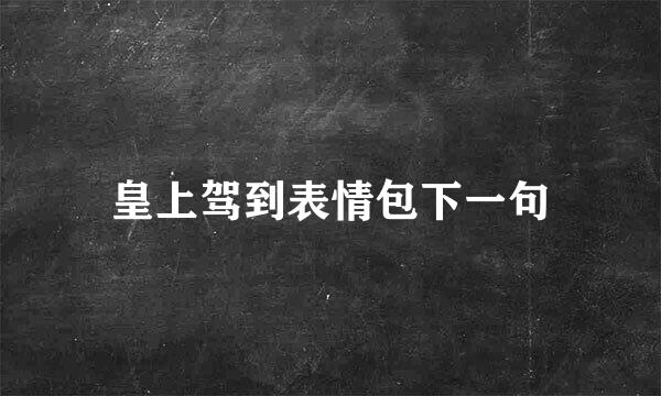 皇上驾到表情包下一句